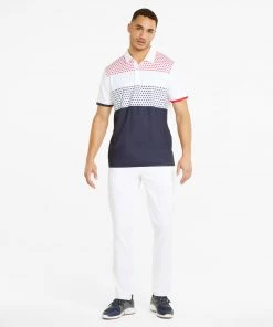 PUMA Men's PUMA X Volition Independence Golf Polo Bright White/navy Blazer -PUMA Sales 2022 unnamed file 374