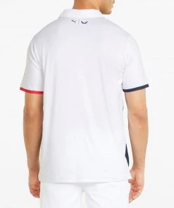 PUMA Men's PUMA X Volition Independence Golf Polo Bright White/navy Blazer -PUMA Sales 2022 unnamed file 375