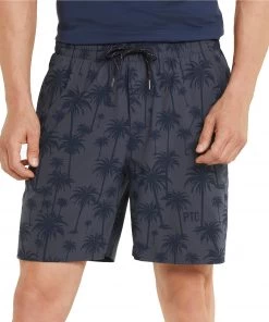 PUMA Men's PUMA X PTC Palm Tree Golf Shorts Navy Blazer