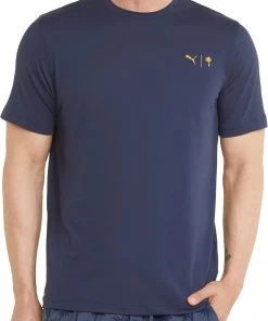 PUMA Men's PUMA X PTC Palm Tree Golf T-Shirt Navy Blazer -PUMA Sales 2022 unnamed file 392