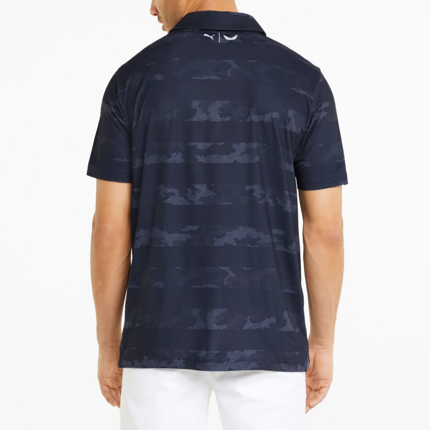 PUMA Men's PUMA X Volition Bandana Stripe Golf Polo Navy Blazer 5 PUMA Men's PUMA X Volition Bandana Stripe Golf Polo Navy Blazer - Image 3