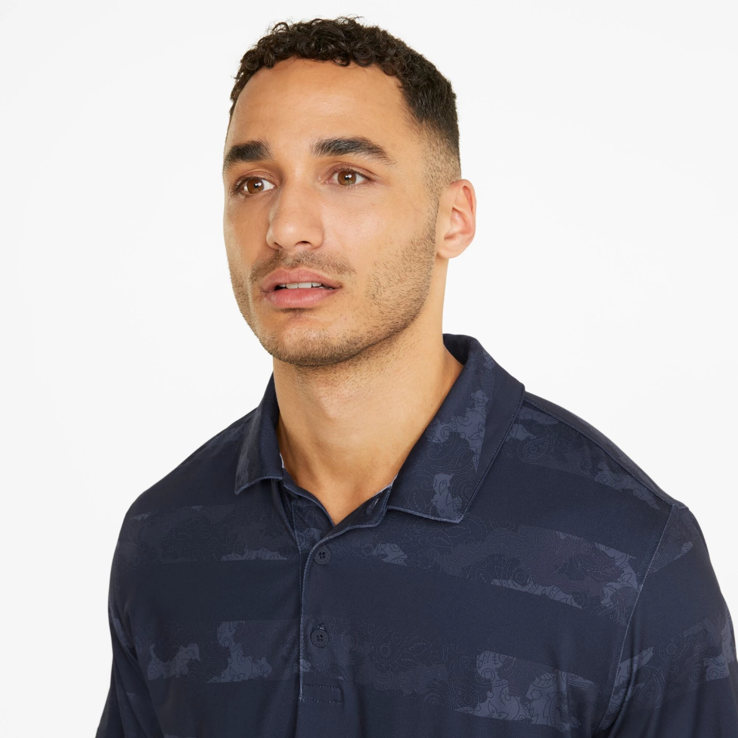 PUMA Men's PUMA X Volition Bandana Stripe Golf Polo Navy Blazer 6 PUMA Men's PUMA X Volition Bandana Stripe Golf Polo Navy Blazer - Image 4