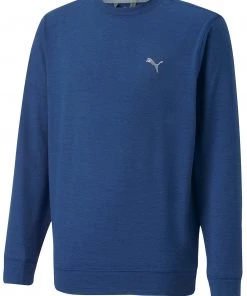 PUMA Boys' Golf Crewneck Blazing Blue Heather