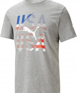 PUMA Men's Fan Short Sleeve T-Shirt Medium Gray Heather