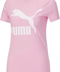 PUMA Women's Classics Logo T-Shirt Pink Lady