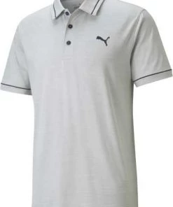 PUMA Men's CLOUDSPUN Monarch Golf Polo High Rise Htr/navy Blazer