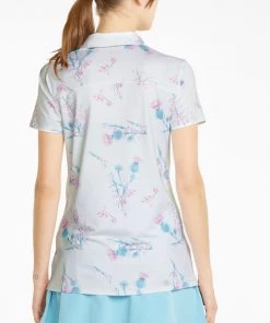 PUMA Women's Mattr Lowlands Golf Polo Bright White/mauve Pop -PUMA Sales 2022 unnamed file 573