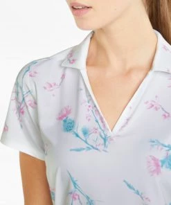PUMA Women's Mattr Lowlands Golf Polo Bright White/mauve Pop -PUMA Sales 2022 unnamed file 574