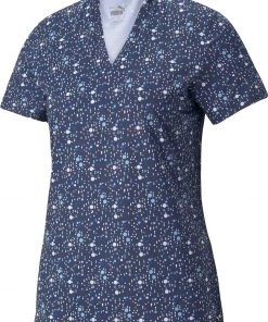 PUMA Women's MATTR Dispersion Golf Polo Navy Blazer/mazarine Blue