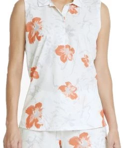 Puma Women's Nassau Sleeveless Golf Polo Puma Black/hot Coral