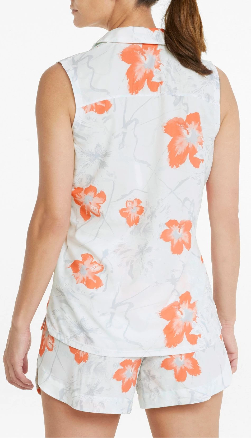 Puma Women's Nassau Sleeveless Golf Polo Puma Black/hot Coral 5 Puma Women's Nassau Sleeveless Golf Polo Puma Black/hot Coral - Image 3