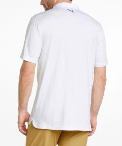 PUMA Men's CLOUDSPUN Abaco Golf Polo Bright White/hot Coral -PUMA Sales 2022 unnamed file 631