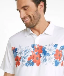 PUMA Men's CLOUDSPUN Abaco Golf Polo Bright White/hot Coral -PUMA Sales 2022 unnamed file 632