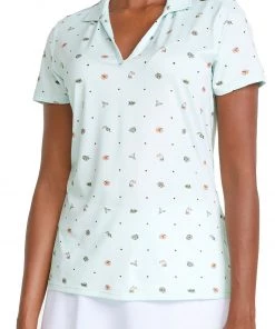 PUMA Women's MATTR Galapagos Golf Polo Soothing Sea/hot Coral
