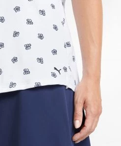 PUMA Women's MATTR Hibiscus Golf Polo Bright White/navy Blazer -PUMA Sales 2022 unnamed file 663