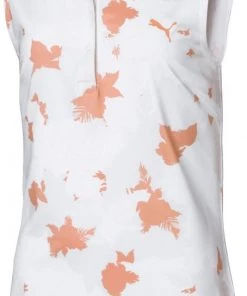 PUMA Girls' Floral Sleeveless Golf Polo Rosewater