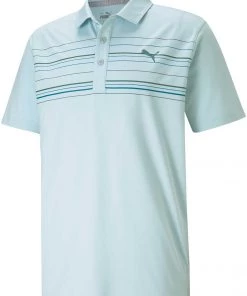 PUMA Men's MATTR Hazard Golf Polo Placid Blue Heather