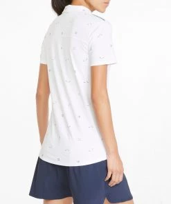 PUMA Women's CLOUDSPUN H8 Golf Polo Bright White/navy Blazer -PUMA Sales 2022 unnamed file 692