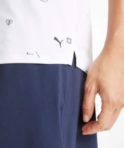 PUMA Women's CLOUDSPUN H8 Golf Polo Bright White/navy Blazer -PUMA Sales 2022 unnamed file 693