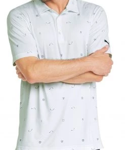 PUMA Men's CLOUDSPUN H8 Golf Polo Bright White/navy Blazer