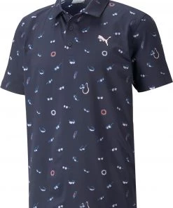PUMA Men's MATTR Sunnies Golf Polo Navy Blazer/chalk Pink -PUMA Sales 2022 unnamed file 711
