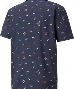 PUMA Men's MATTR Sunnies Golf Polo Navy Blazer/chalk Pink -PUMA Sales 2022 unnamed file 712