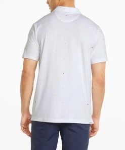 PUMA Men's CLOUDSPUN Love Golf Polo Bright White/mustard Seed -PUMA Sales 2022 unnamed file 718