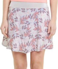 PUMA Women's PWRSHAPE Flora Golf Skirt Bright Wht/carnation Pnk