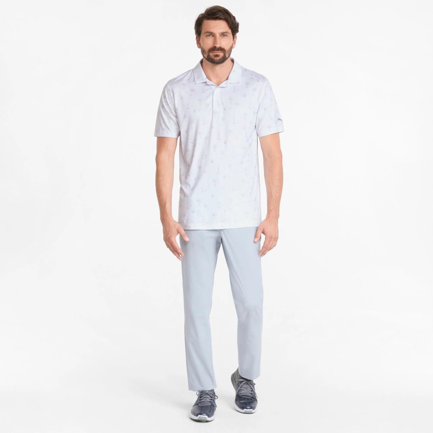 PUMA Men's CLOUDSPUN Conservation Golf Polo Bright White/high Rise 4 PUMA Men's CLOUDSPUN Conservation Golf Polo Bright White/high Rise - Image 2