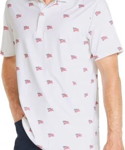 PUMA Men's Volition Flags Golf Polo Bright White/ski Patrol