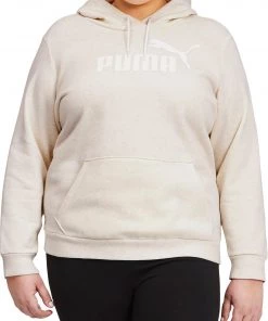PUMA Women's ESS Logo Full-Zip Hoodie Puma White Heather