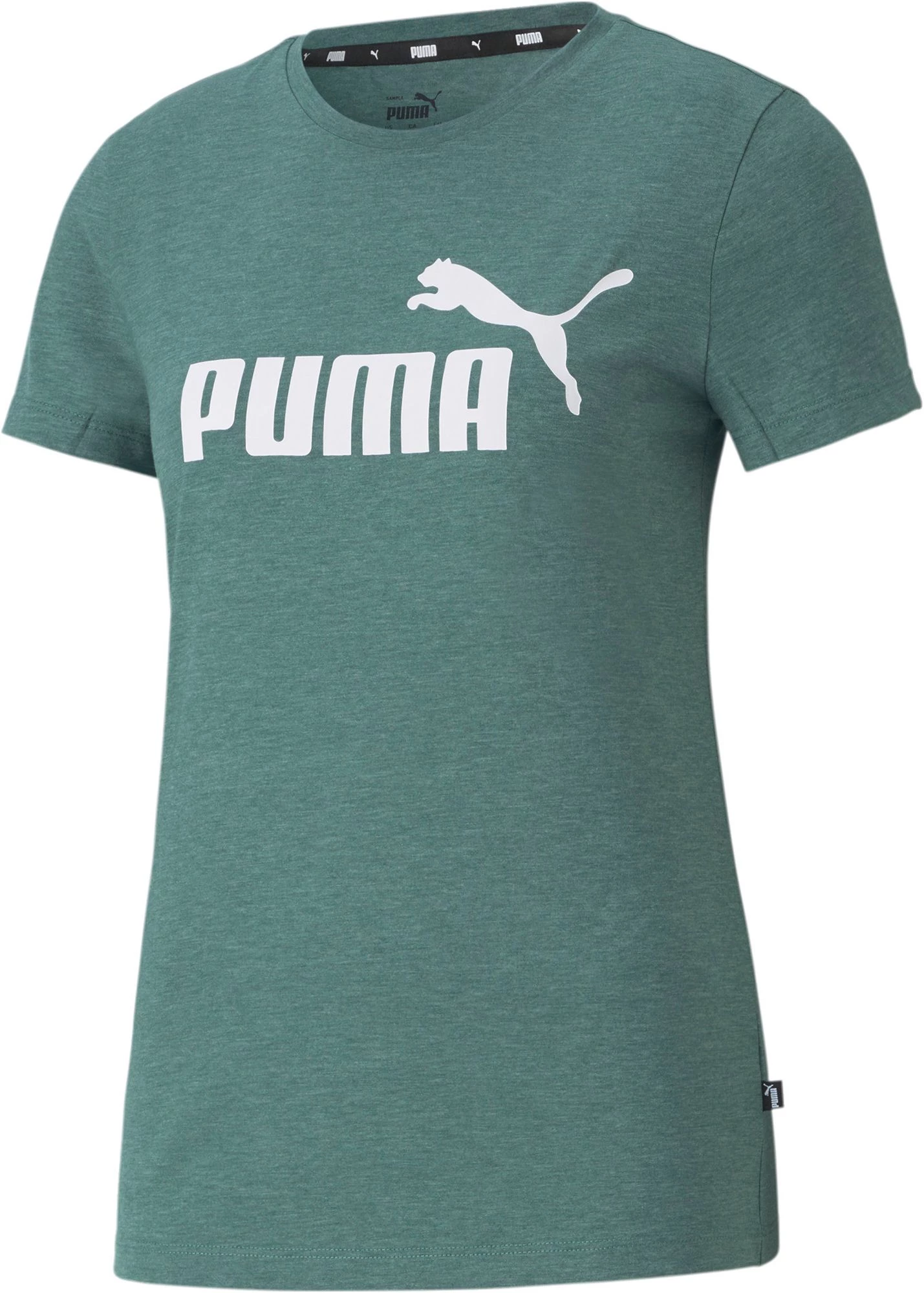 PUMA Women's ESS Logo Heather Short Sleeve T-shirt Blue Spruce Heather 3 PUMA Women's ESS Logo Heather Short Sleeve T-shirt Blue Spruce Heather