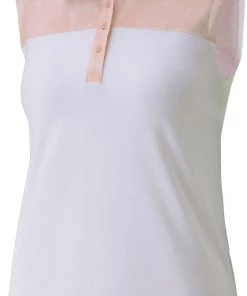 PUMA Women's Tie Dye Blocked Sleeveless Polo Peachskin