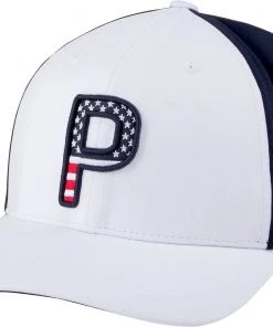 PUMA Men's Pars & Stripes Snapback Golf Hat Bright White