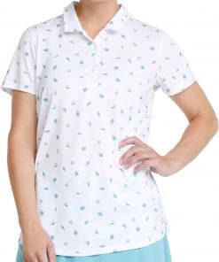 PUMA Women's MATTR Tropics Golf Polo Shirt Bright White/porcelain