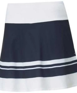 PUMA Women's PWRSHAPE Stripe 16''-18'' Golf Skirt Navy Blazer
