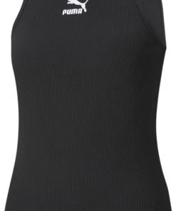 PUMA Women's Classics Ribbed Racerback Tank Top Puma Black