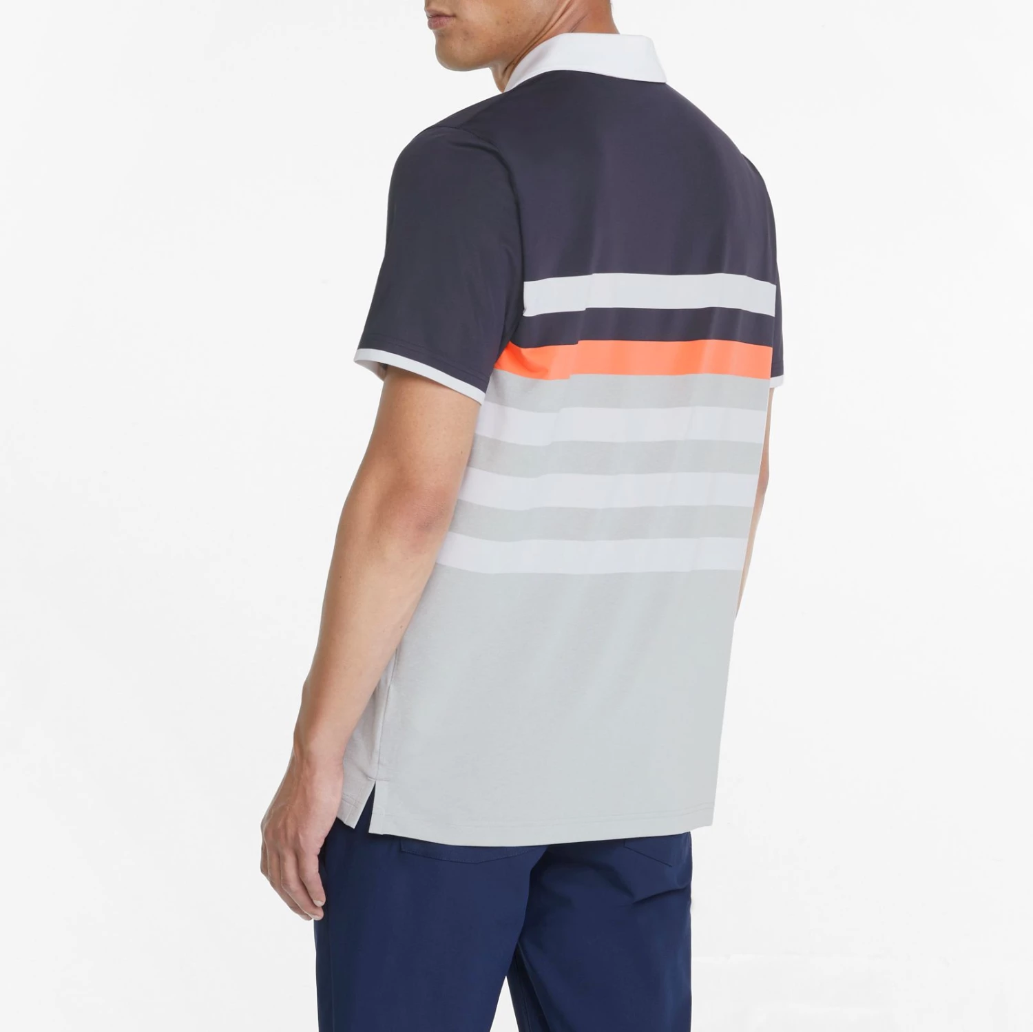 PUMA Men's MATTR One Way Golf Polo Navy Blazer/hot Coral 5 PUMA Men's MATTR One Way Golf Polo Navy Blazer/hot Coral - Image 3