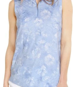 Puma Women's Cloudspun Iris Sleeveless Golf Polo Navy Blazer/bright White