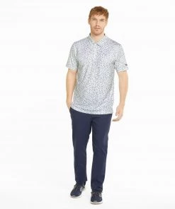 PUMA Men's MATTR Fancy Plants Golf Polo Navy Blazer/warm Chestnut -PUMA Sales 2022 unnamed file 918