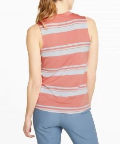 PUMA Women's CLOUDSPUN Valley Stripe Sleeveless Polo Hot Coral -PUMA Sales 2022 unnamed file 923