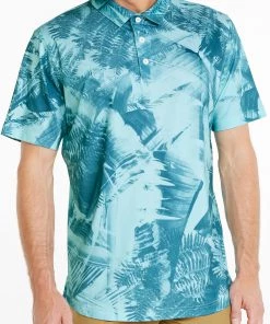 PUMA Men's MTTR Palm Leaves Golf Polo Bright White/quiet Shade