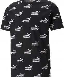 PUMA Men's Amplified All-Over Print Short Sleeve T-Shirt Puma Black