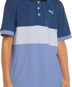 PUMA Boys' Short Sleeve Coldspun Highway Golf Polo Sunset Pink/quiet Shade