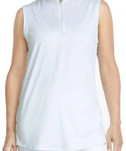 Puma Women's CLOUDSPUN Jungle Sleeveless Golf Polo Soothing Sea/bright White