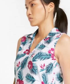 PUMA Women's CLOUDSPUN Paradise Sleeveless Golf Polo Navy Blazer/porcelain -PUMA Sales 2022 unnamed file 967