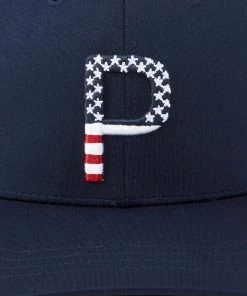 PUMA Youth Pars And Stripes P Golf Hat For Girls' White/navy -PUMA Sales 2022 unnamed file 983