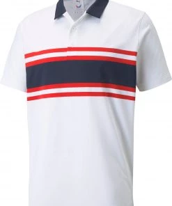 Puma Men's Volition Flight Deck Golf Polo Bright White