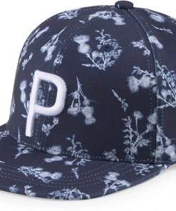 PUMA Men's Lowlands P Snapback Golf Hat White/lavender